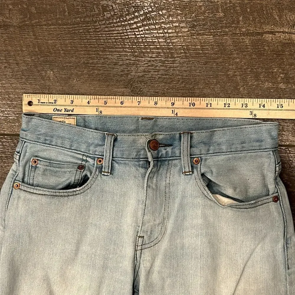 J.Crew Men's 484 Slim Fit Stretch Jean Distressed Light Wash Size 29x32